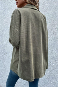 Textured Flap Pocket Shacket