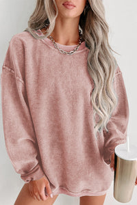 Pink Ribbed Sweatshirt