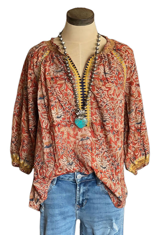 Bohemian Floral Blouse