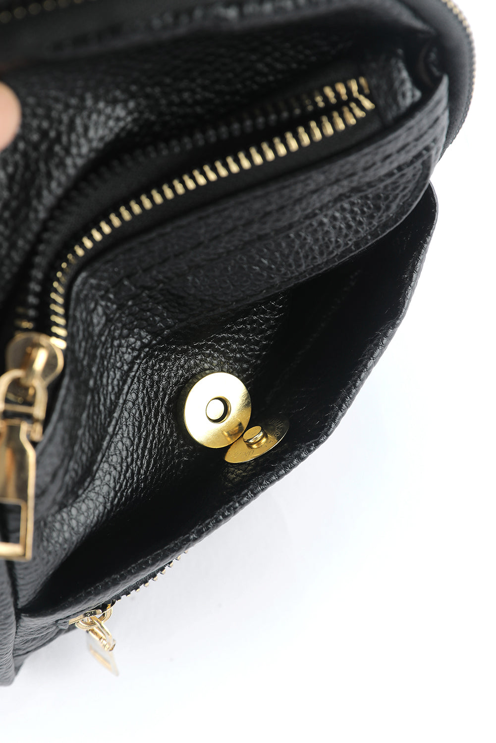 Black Faux Leather Crossbody Bag