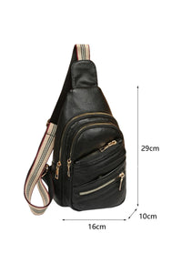 Black Faux Leather Crossbody Bag
