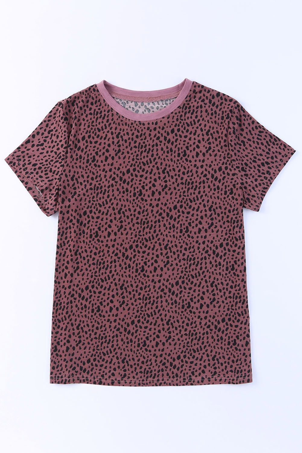 Short Sleeve Cheetah Print Blouse