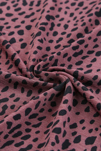 Short Sleeve Cheetah Print Blouse