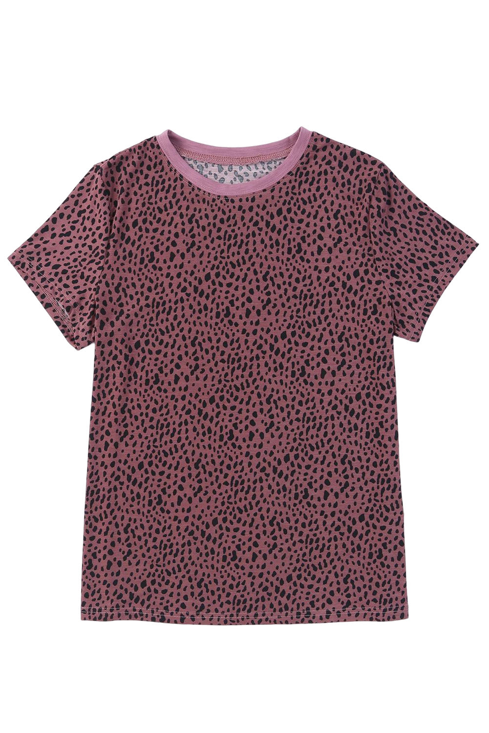 Short Sleeve Cheetah Print Blouse