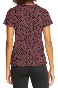 Short Sleeve Cheetah Print Blouse