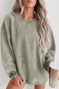 Green Ribbed Sweatshirt