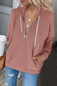 Pink Half Zip Hoodie