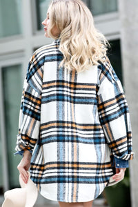 White Plaid Flannel Shacket