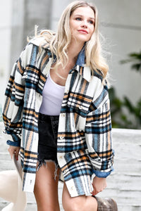 White Plaid Flannel Shacket