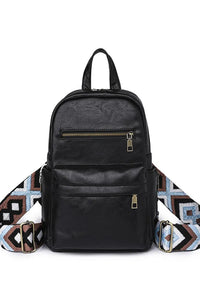 Black Backpack With Aztec Straps Purse