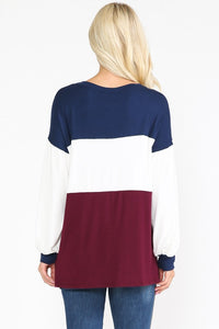 Color Block Tunic Top