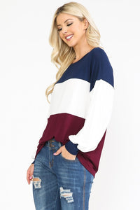 Color Block Tunic Top