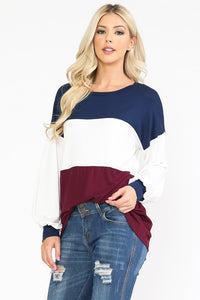Color Block Tunic Top