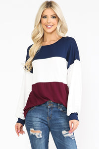 Color Block Tunic Top
