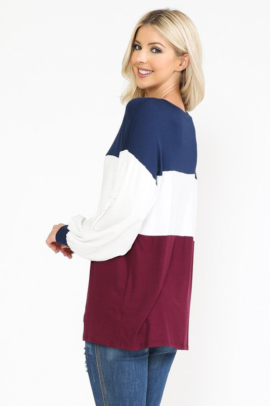 Color Block Tunic Top