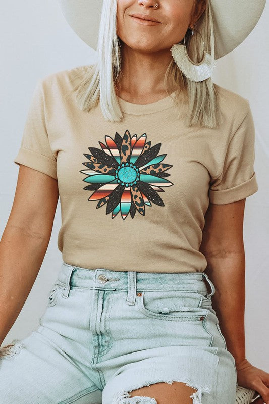 Western Boho Sunflower Light Cream T-Shirt