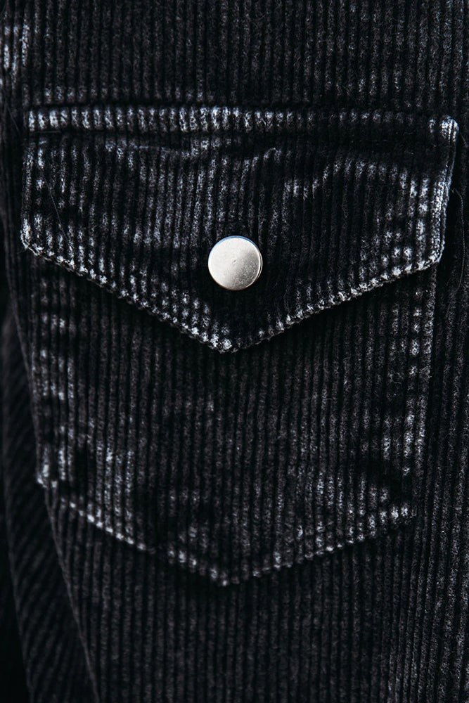 Long Corduroy Shacket - Black