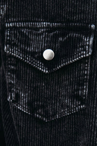 Long Corduroy Shacket - Black