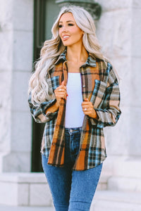 Brown with Blue Plaid Shacket/Shirt
