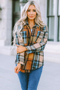 Brown with Blue Plaid Shacket/Shirt