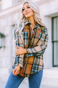 Brown with Blue Plaid Shacket/Shirt