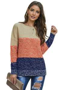 Color Blocked Netted Sweater