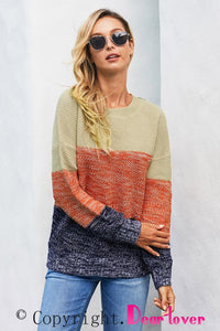 Color Blocked Netted Sweater