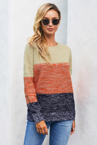 Color Blocked Netted Sweater